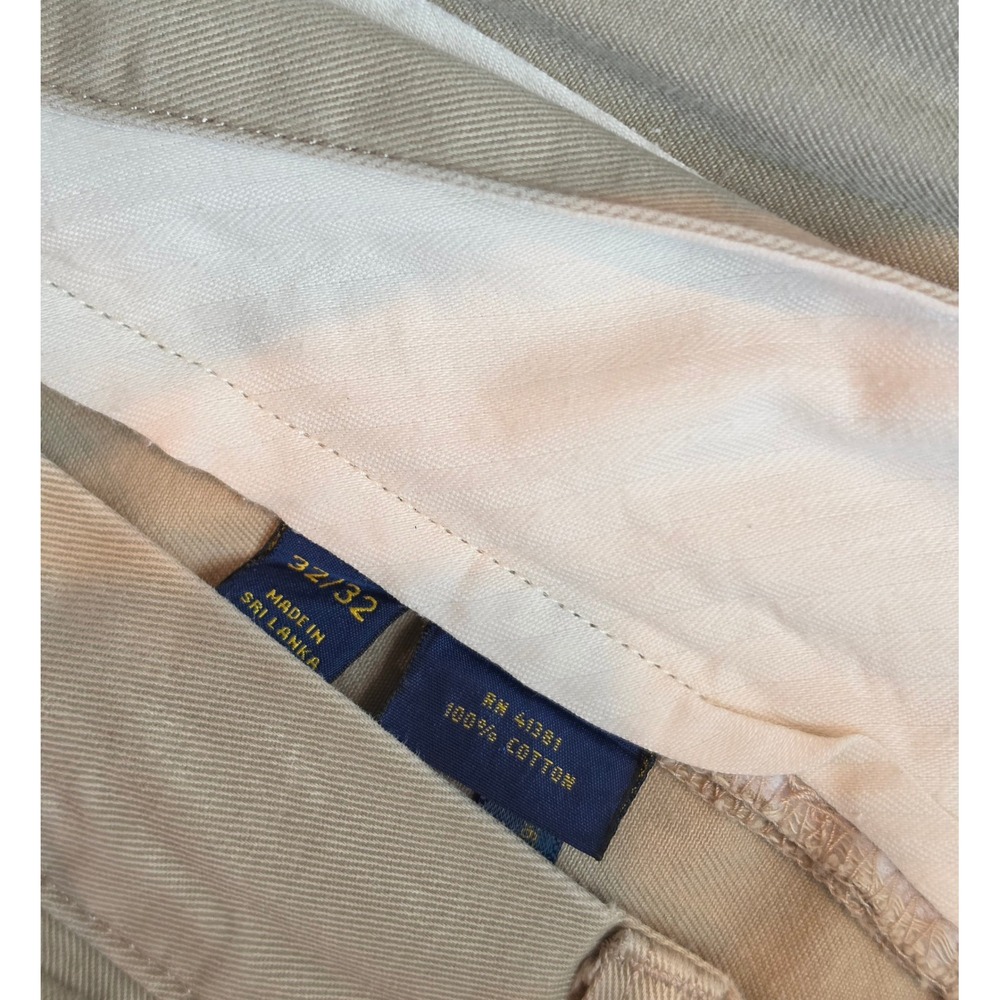 Polo Ralph Lauren Mens 32x27 Classic Fit Pleated Chino Pants Tan Khaki Cotton - Picture 5 of 7